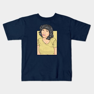 The lady smiling in yellow Kids T-Shirt